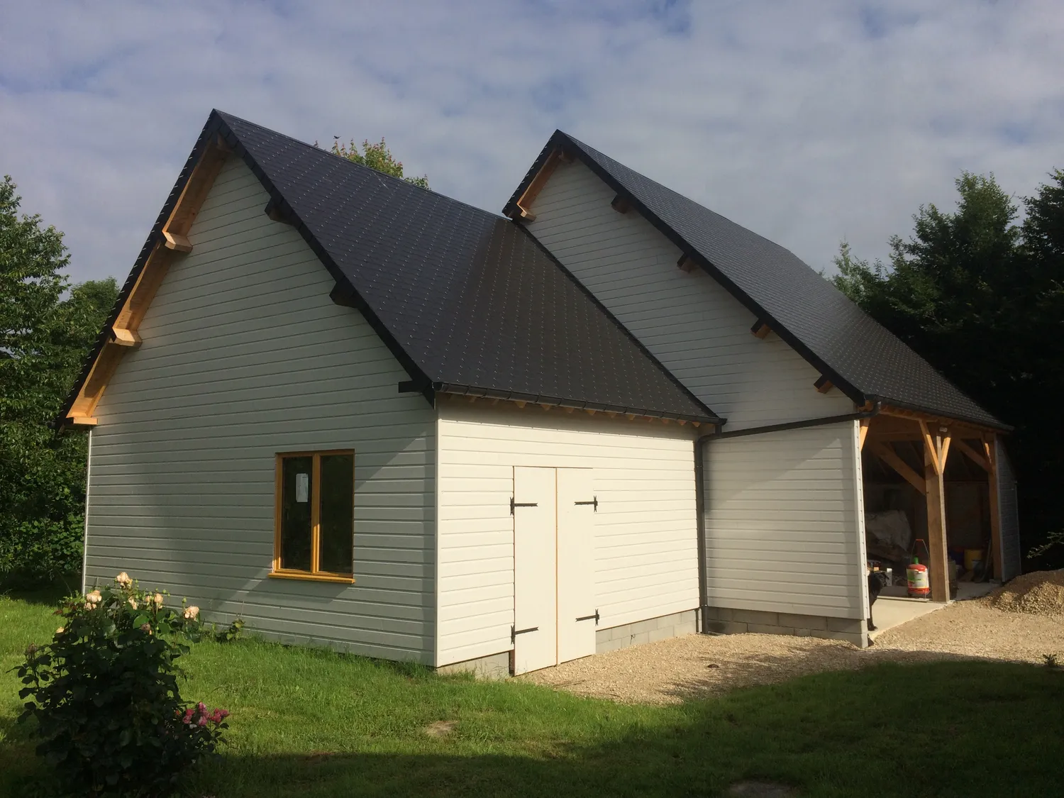 garage en bois agrandissement maison bois